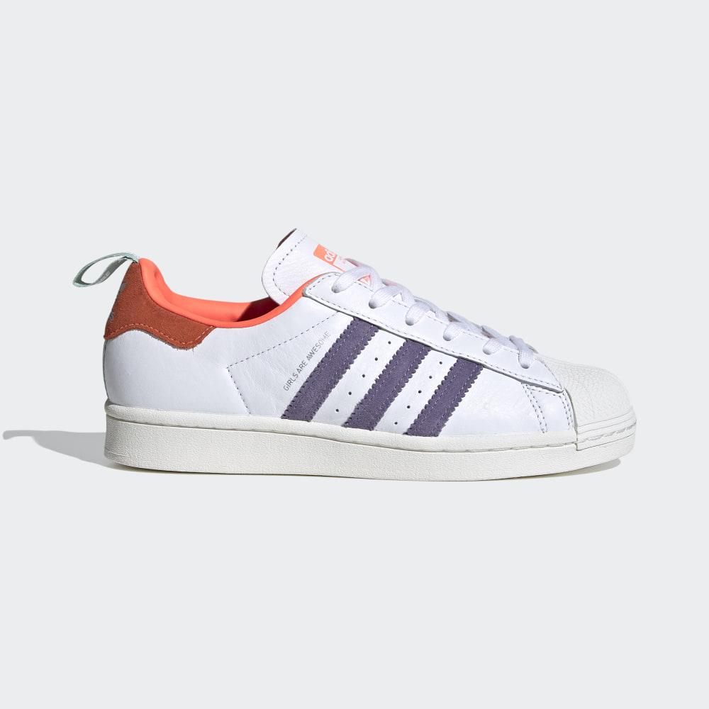 Adidas Boys' Superstar Girls Are Awesome Originals Shoes White/Pink/Coral Ireland FW8110